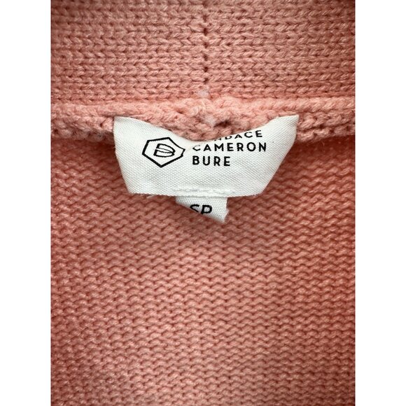 Candace Cameron Bure Pink Palm Tree Cardigan Sweater Size Small - Picture 7 of 10